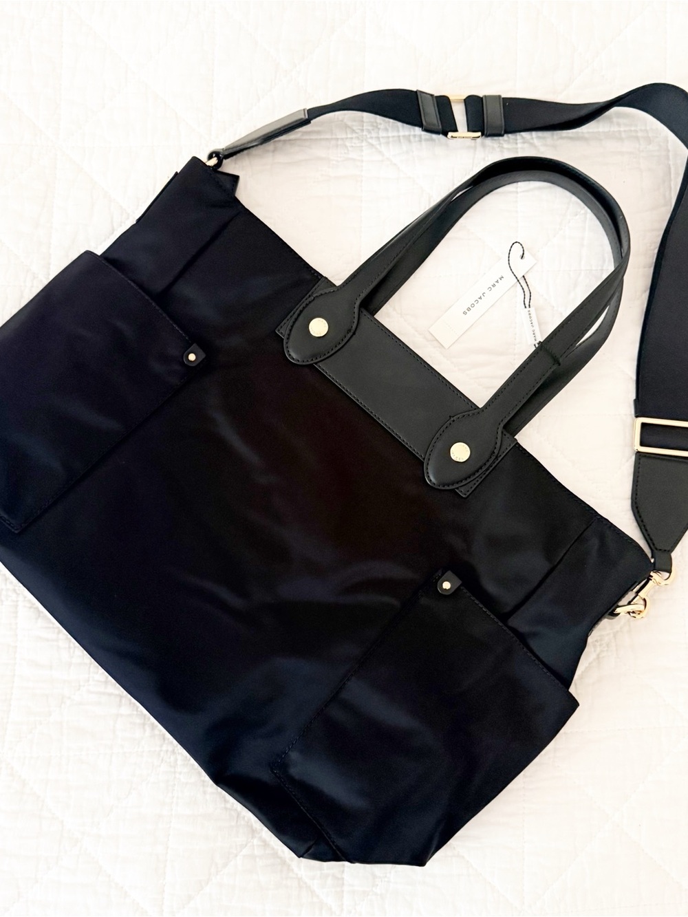 NEW Marc Jacobs Preppy Black Nylon Baby Bag NWT - Picture 6 of 9
